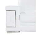 thumbnail image 6 of HomeRoots 546441 29 x 71 x 41 in. White & Silver Genuine Leather Love Seat Sofa, 6 of 11