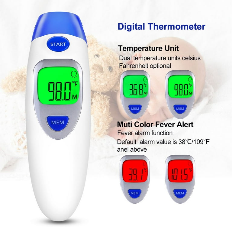 JUMPER Baby Thermometer Clinical Tested Digital Infrared Forehead and Ear  Thermometer Accurate Digital Thermometer with Fever Alarm Function for Kids
