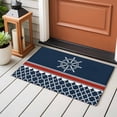 thumbnail image 5 of Nautical Anchor Washable Small Entryway Area Rugs 2'x3', Nautical Anchor Red Stripe Plaid Navy Blue Low Pile Throw Rug Non-Slip Sturdy Edge Binding Carpet for Front Door Floor Room Entry, 5 of 9