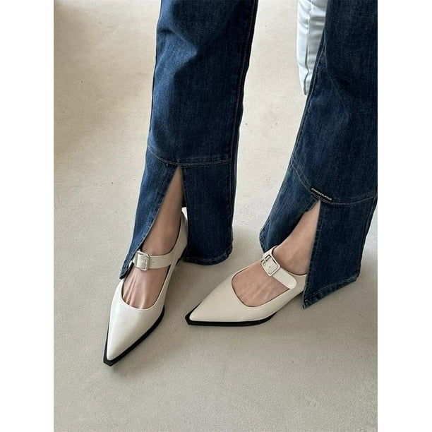 Zapatos Mary Jane de primavera 2023, zapatos de tacón alto para mujer, zapatos de punta estrecha a la moda elegantes, zapatos de mujer para fiesta y oficina 36 Gao Jinjia LED