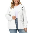 thumbnail image 6 of Avoogue Women Plus Size Waterproof Rain Jacket Raincoat Packable Outdoor Hooded Windbreaker, 6 of 8