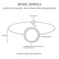 thumbnail image 4 of Rosec Jewels Lab Created Diamond Bracelet - Open Circle Chain Bracelet - Ef-VS Quality - Valentines Day Gift, 14K White Gold, 7.0 inches, 4 of 5