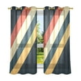 thumbnail image 6 of Yayeee Window Curtains Light Filtering 63"x52" Grommet Panel Pair Home Living Room Decor, Beige Stripes, 6 of 7