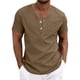 thumbnail image 1 of Eres Más Que una Camisa de Puntuación de Prueba Casual de Color Sólido con Cuello en V de los Hombres, Blusa de Manga Corta de Bolsillo de Botón para Uso Diario, 1 of 5