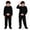 Black, variant on Big Mouth Cute Cartoon Full‑Zip One‑Piece Jumpsuit, Plush Home Loungewear Pajamas with Hand Comb for Party Costume (Red S)