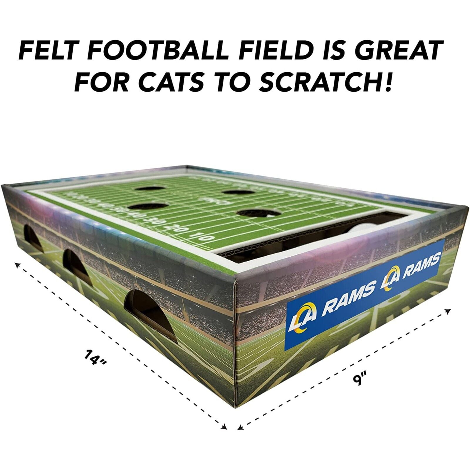 Pets First NFL Los Angeles Rams Cat Scratcher Box Football Field Designed Cat Scratcher & Lounge