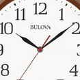thumbnail image 3 of Bulova Clocks C4899 Clarity 12 Inch Diameter Analog Wall Clock, Warm Walnut, 3 of 5