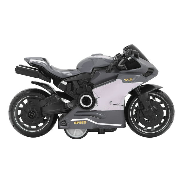 Motos Jouet à Rétrofriction, Modèle de Moto à Rétrofriction en Alliage Innovant pour Collection Rouge, Bleu, Vert, Gris
