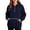 D14-Navy Sweatshirt for Women, variant on NSLGXD 1/4 Button Pullover Women Oversized Hoodie Sweatshirts Long Sleeve Pull On Drawstring Hoodies with Kangaroo Pocket S-2XL Blue Sweatshirt for Women