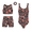 Set- 3, variant on Girls Gymnastics Leotard with Shorts Set, 4 Piece Biketard Outfit with Crop Top and Hair Tie for Dance, Tumbling & Activewear