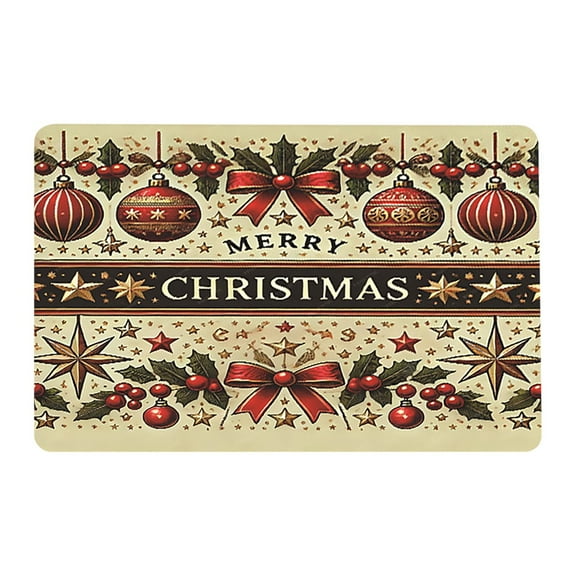 Noothes Christmas Doormat, Plaid Design Anti-Slip Indoor Outdoor Mat for Holiday Decor and Recyclable Use