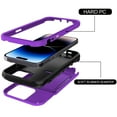 thumbnail image 2 of Dteck Wallet Case for iPhone 14 Pro with Card Slot Box Mirror Design Kickstand Bracket Phone Cover, Soft Silicone Rugged PC Shockproof Drop Resistant Non-Slipping Candy Color Protection Case,Purple, 2 of 6
