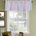 thumbnail image 4 of Colorful Striped Valances for Windows, Decorative Rod Pocket Window Valance Curtains, Pink Blue Yellow Abstract Vertical Lines Short Curtain Drapes for Kitchen/Living Room, 2 Panels, 54" W x 18" L, 4 of 8