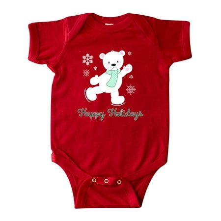 

Inktastic happy holiday polar bear Gift Baby Boy or Baby Girl Bodysuit