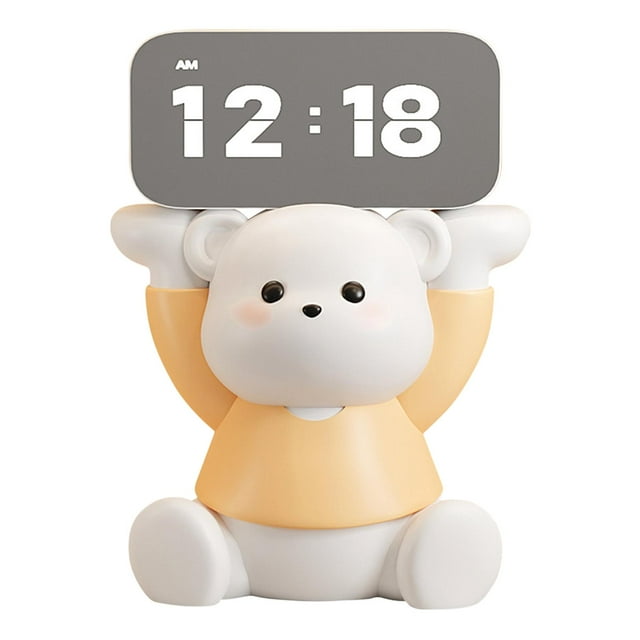 Figurilla de resina, oso LED reloj digital interior fiesta favor lindo niños escritorio reloj animal escultura para oficina dormitorios granja