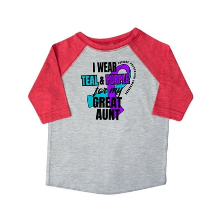 

Inktastic Suicide Prevention I Wear Teal and Purple for My Great Aunt Gift Toddler Boy or Toddler Girl T-Shirt