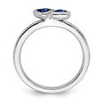thumbnail image 2 of 925 Sterling Silver Stackable Expressions Cr. Sapphire Double Heart Ring Size: 5; for Adults and Teens; for Women and Men, 2 of 5