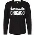 thumbnail image 3 of Inktastic Chicago Skyline Grunge Long Sleeve T-Shirt, 3 of 5