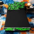 thumbnail image 4 of meiyoeat Dirt Bike Pattern Zipper Twin Comforter Sets with Fitted Sheet and 2 Pillowcases for Boys,Graffiti Art Zipper Bedding Set for Bedroom,Green Gray,Reversible, 4 of 6