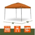 thumbnail image 4 of Ozark Trail 10x10 Instant Pop Up Canopy Tent with Simple Push Setup – Straight Leg Pop-Up Tent for Tailgating, Camping & Events, Burnt Orange, 4 of 10