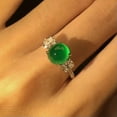 thumbnail image 4 of K-KED Green Jade Ring Natural Delicate Jewelry Vintage Adjustable Rings 925 Silver Women, 4 of 5