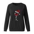 thumbnail image 2 of Jersey navideño para mujer, camiseta de manga larga con estampado de cuello redondo, camiseta adelgazante XBTCLXEBCO Gris Oscuro;S, 2 of 3