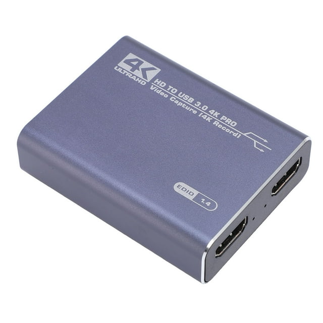Video Capture Card, HD Multimedia Interface Video Capture Device Aluminium Alloy USB 3.0 4K 60fps for Live Broadcasting