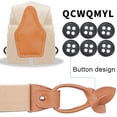 thumbnail image 6 of QCWQMYL Beige Men's Suspenders Braces Leather Strap Father/Husband's Gift Button Suspenders Work, 6 of 6