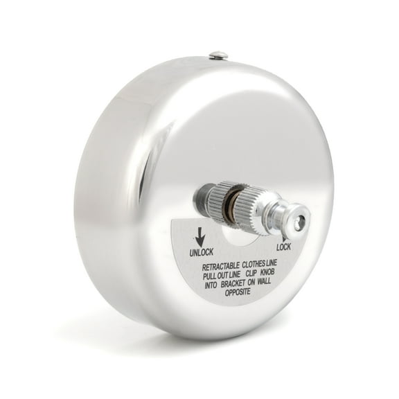 Mainstays Retractable Clothesline, 8 ft, Stainless Steel Wall‑Mount, White