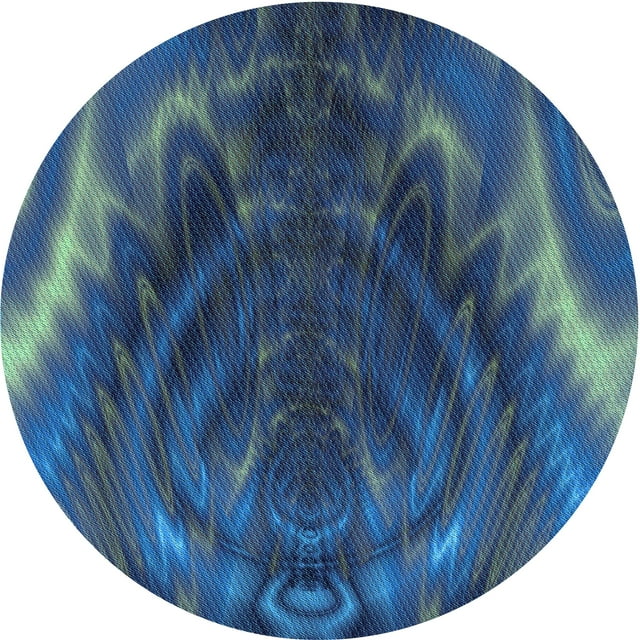 Ahgly Company Machine Washable Indoor Square Transitional Blue Ivy Blue Area Rugs, 3' Square