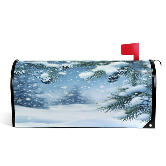 Ryvnso Mailbox Cover Winter Snowflake on Tree Magnetic Mailbox Wrap Standard Size 21x18 Inch