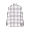 thumbnail image 4 of Flannel Shirts for Women Long Sleeve Button Down Plaid Spring Shirt Casual Work Tops White XL, 4 of 6