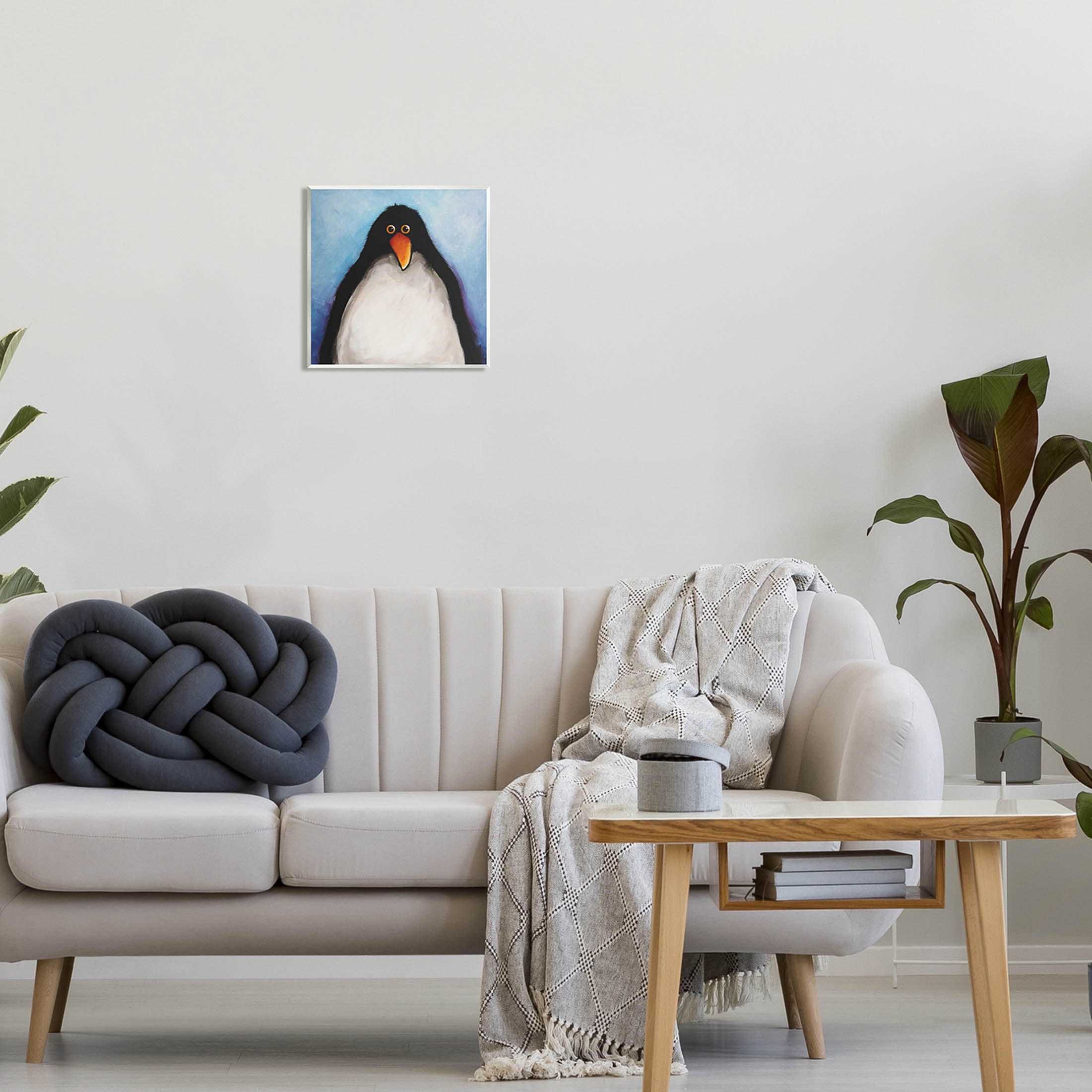 Stupell Industries Gazing Penguin Portrait Painting Unframed Art Print Wall Art, Design by Lucia Stewart