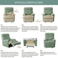 thumbnail image 5 of AIGIA Floral Printed Recliner Cover with Pockets Single Reclining Slipcover 4-Pieces Recliner Armchair Cover with Elastic Bottom, 5 of 8