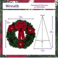thumbnail image 2 of Sympathy Silks Christmas Memorial Wreath Poinsettias and Pinecones with Velvet Bow on 30 Inch Easel, 2 of 6