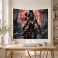 thumbnail image 5 of Moon Stars Figure with Warrior Figure Long Wind, Spooky Gothic for Gothic Decor Fans, Dark Art Decor, Halloween Gift, Tapestry Wall Hanging for Bedroom and Dorm, 5 of 7