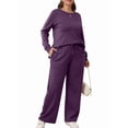 thumbnail image 3 of Women'S 2 Piece Lounge Sets Side Slit Outfits Wide Leg Tracksuit Comfy Loungewear Fashion Sweatsuit XXXL, 3 of 9