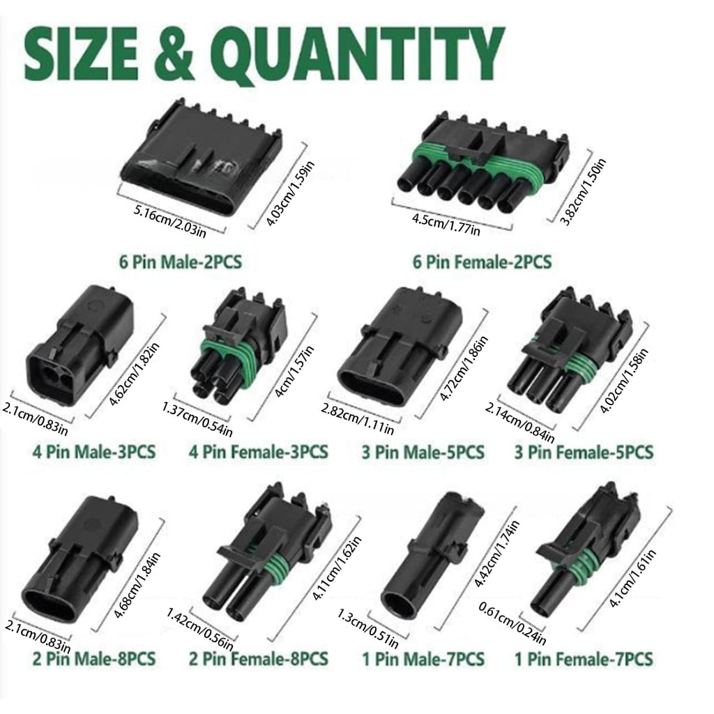 376Pcs Waterproof Car Electrical Wire Connector Terminals Plug Enduring