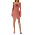 thumbnail image 2 of Sunloudy Mini vestido ajustado con cuello halter para mujer, vestido de club de color sólido con busto fruncido de manga larga Sunloudy Elegante ,S M L, 2 of 9