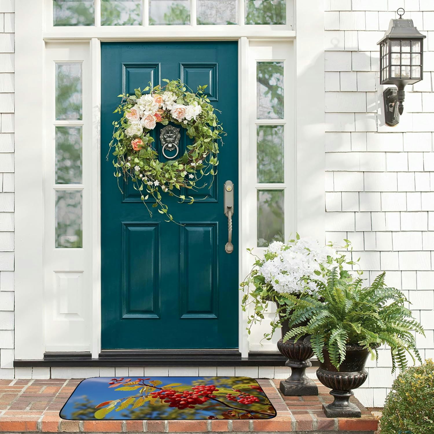PHYHOO Decorative Door Mat, Door Mat with Non-Slip Rubber Backing, Easy Cleaning, Traps Dirt, Rug for Entry, Patio, Garage