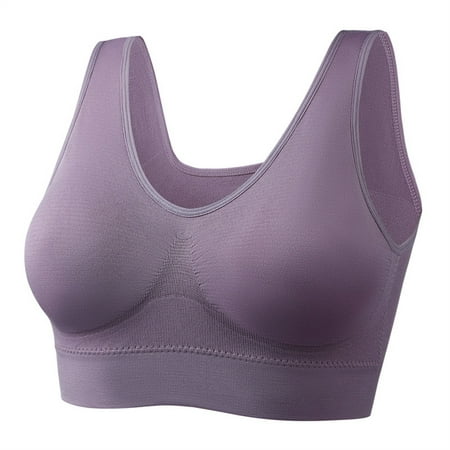

KDDYLITQ Women s Sports Bras Plus Size Clearance Seamless Push Up T Shirt Bras for Women No Underwire Support Yoga T Shirt Bras for Women 38c Bras for Teens Purple 4X