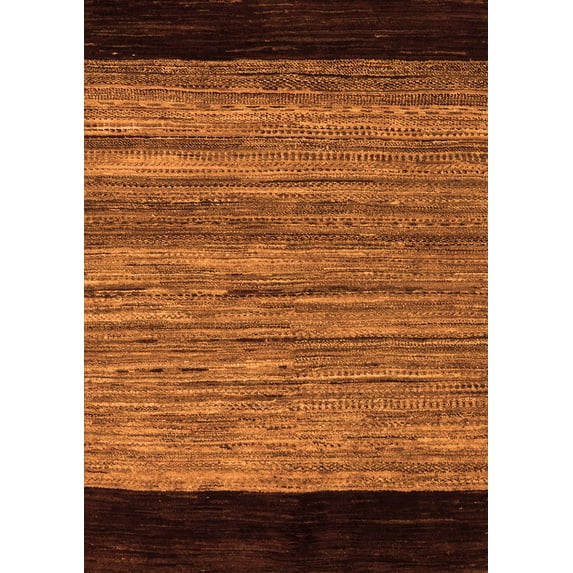 Ahgly Company Indoor Rectangle Abstract Orange Modern Area Rugs, 7' x 9'