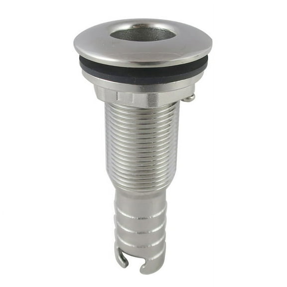 White Water 6652S-L2 Marine Stainless Barbed Straight Thru-Hull