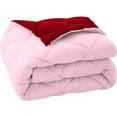 thumbnail image 7 of D.N.G. BEDDINGS 5 Piece Luxury Reversible Diamond Pattern Comforter Set Premium Super Soft, All Season 800 TC, 100% Egyptian Cotton Full/Queen Size Light Pink/Red Solid Color, 7 of 7