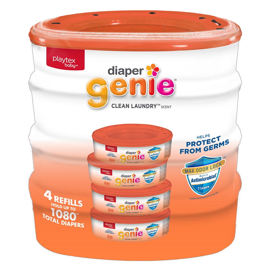 Playtex Diaper Genie II Advanced Disposal System Refill "4 Pack" 