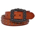 thumbnail image 2 of 1 1/2" Womens Western Snap On Studded Leather Belt, 2 of 4