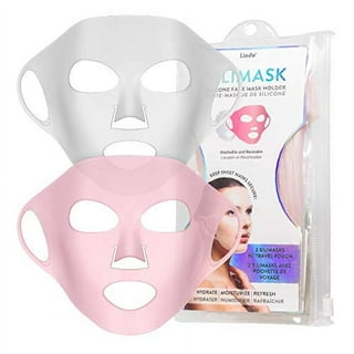 5 Pieces Reusable Silicone Facial Mask Facial Mask Cover Silicone Skin Mask  Reusable Moisturizing Face Silicone Face Wrap for Sheet Prevent