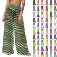 thumbnail image 1 of Pincandy Women See Through Sheer Mesh Pants Beach Swimsuit Bikini Bottom Cover up Party Club Elastic High Waist Wide Leg Pants, 1 of 7