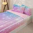 thumbnail image 3 of jejeloiu Rainbow Star Pattern Zipper Twin Comforter Sets with Fitted Sheet and 2 Pillowcases Kids,Abstract Galaxy Zipper Bedding Set For Girls,Reversible,4-Piece, 3 of 7