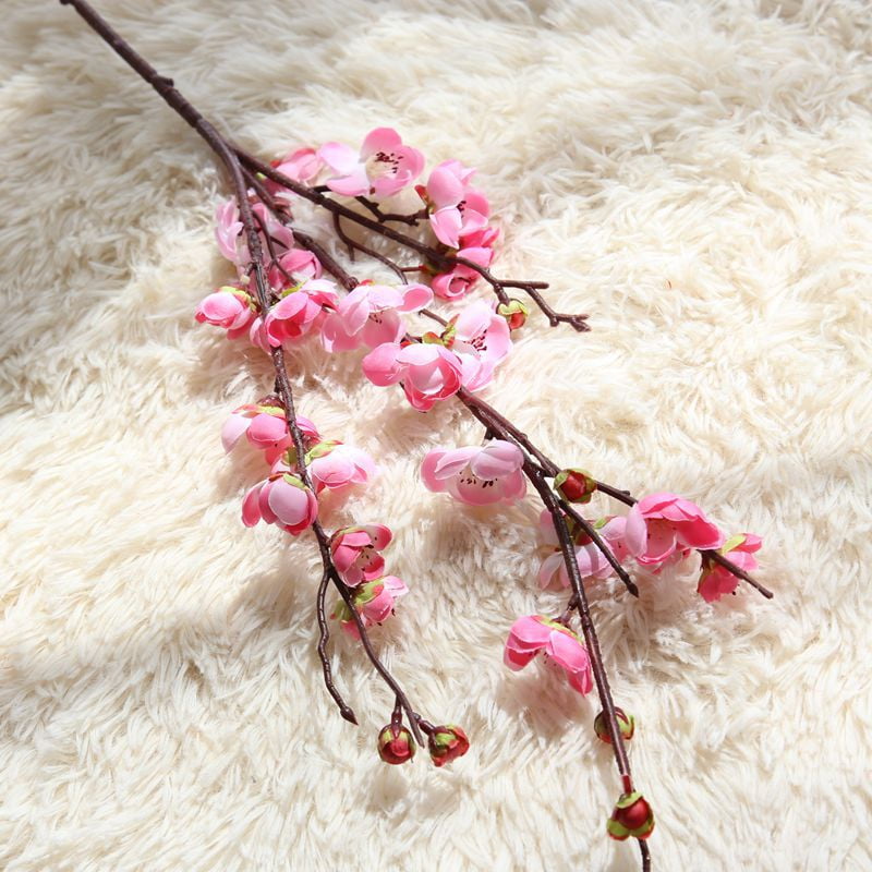 Hot Plum Blossom Silk Artificial Flowers Cherry Blossoms Home Decor Flowers Surp 